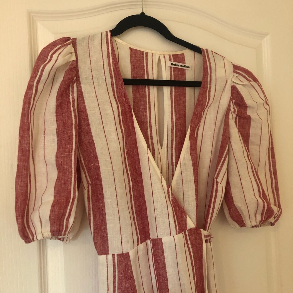 Reformation Striped Midi Dress